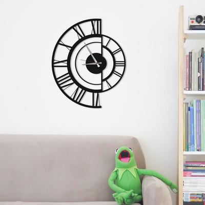 Büyük Dünya Haritası Duvar Saati, Metal Minimalist Modern Saat, Yuvarlak Sessiz Tik Tak Etmeyen Pille Çalışan Duvar Saatleri Oturma Odası/Ev için