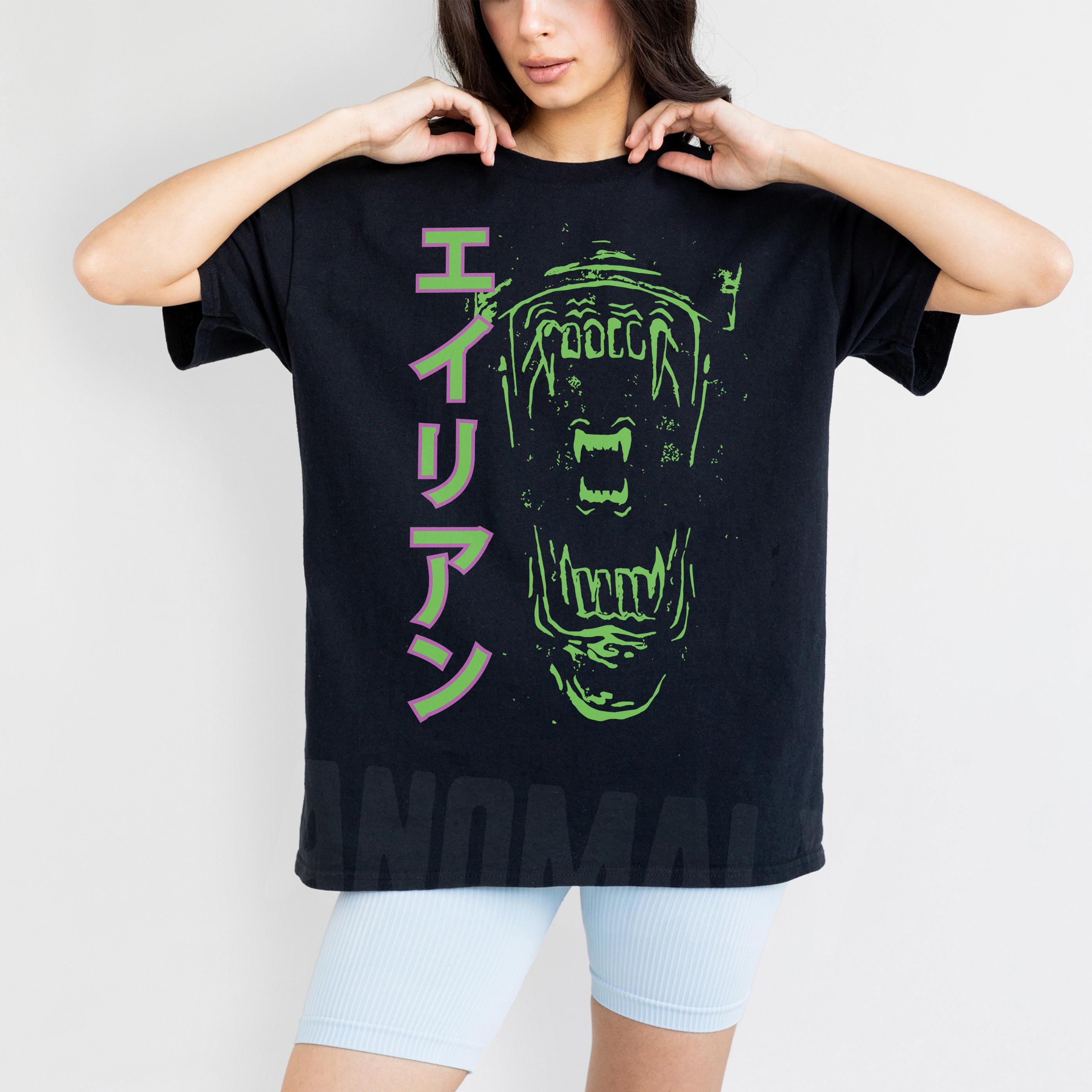 Retro Alien Xenomorph Shirt Japanese Horror Movie Graphic Tee Graphic Short Sleeve Shirt Unisex Unisex Women AllSeason S