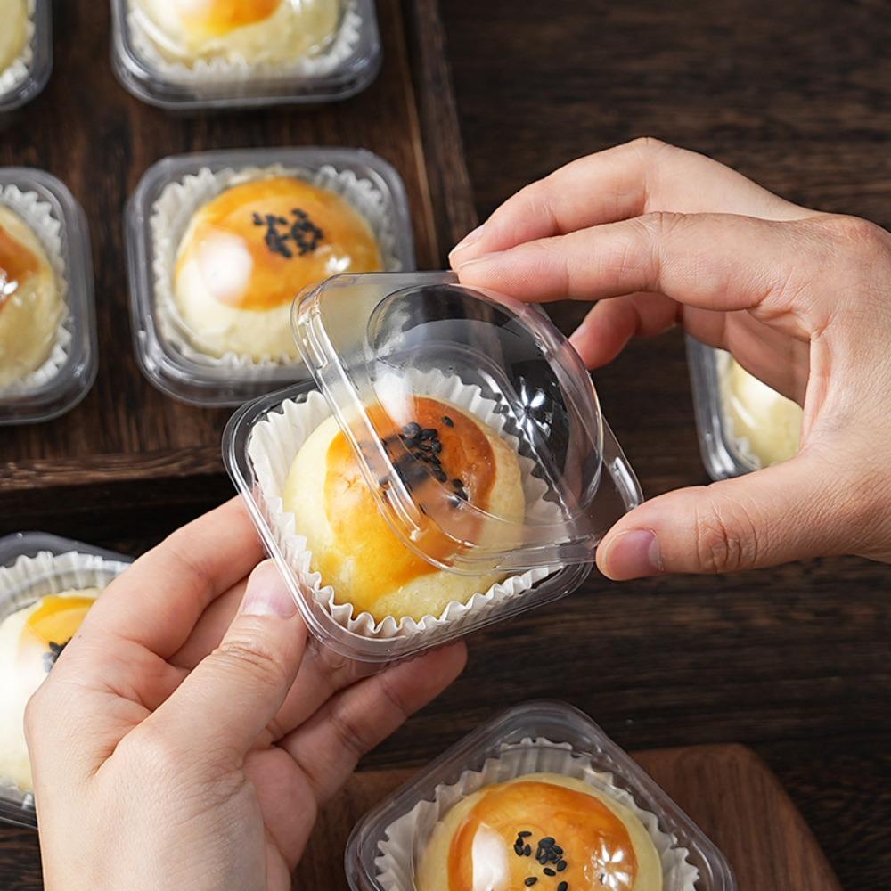 

Transparent Mooncake Inner Tray Visible Lid Egg Yolk Crisp Tray Mooncake Packaging Box Biscuit flat lid