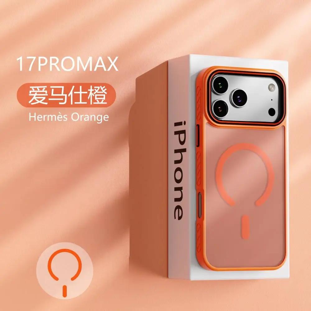 Translucent Frosted PC Magsafe Magnetic Phone Case For 17 Air 16 15 14 13 Plus Pro Max Wireless Charge Independent Button Cover
