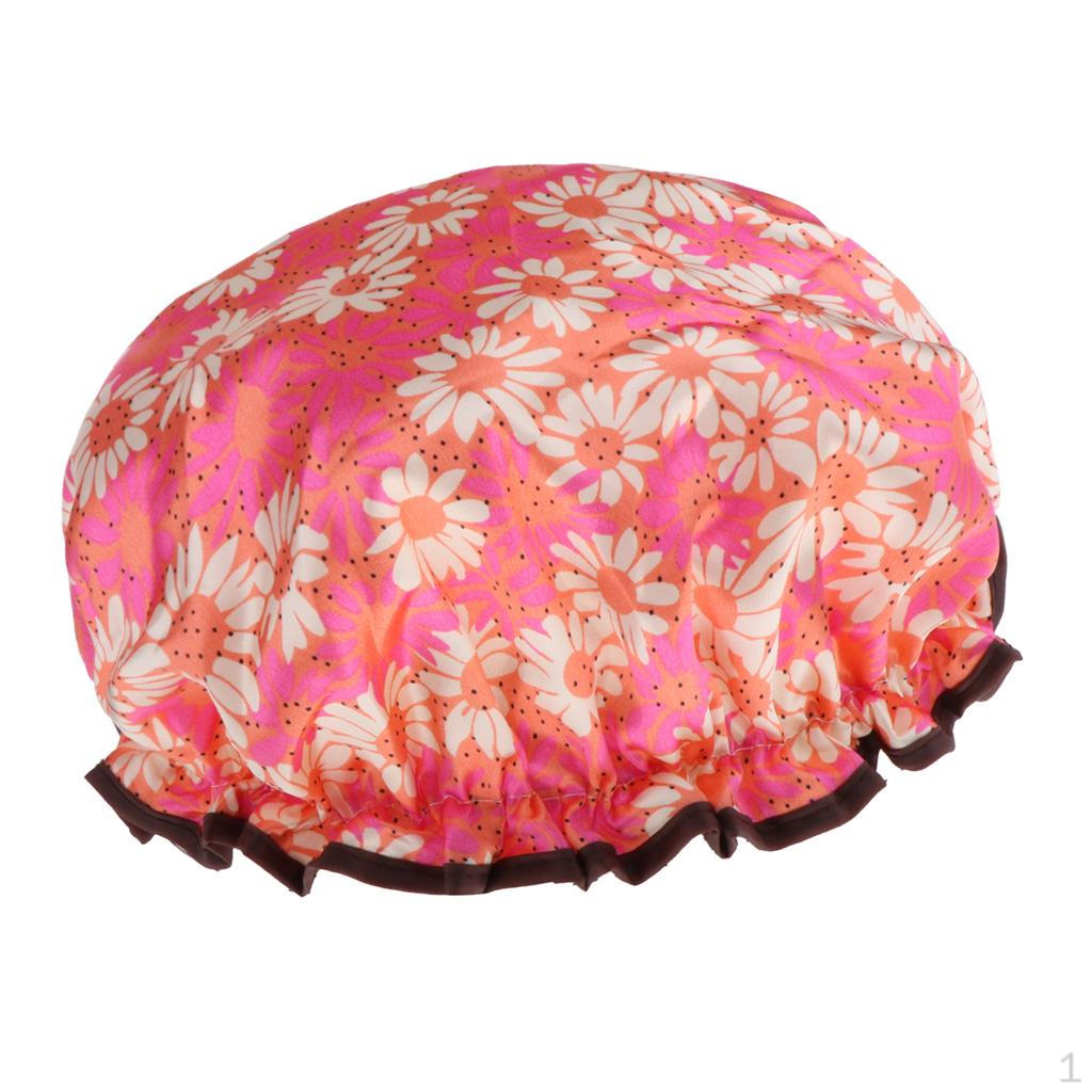 

Шапка с цветочным принтом для ванны для волос для взрослых F
