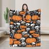 Cozy Halloween Spiders Web Bats Pumpkins Spooky  Blanket Merch Sofa Decorative  Blanket Throw Ultra-Soft Velvet for Couch