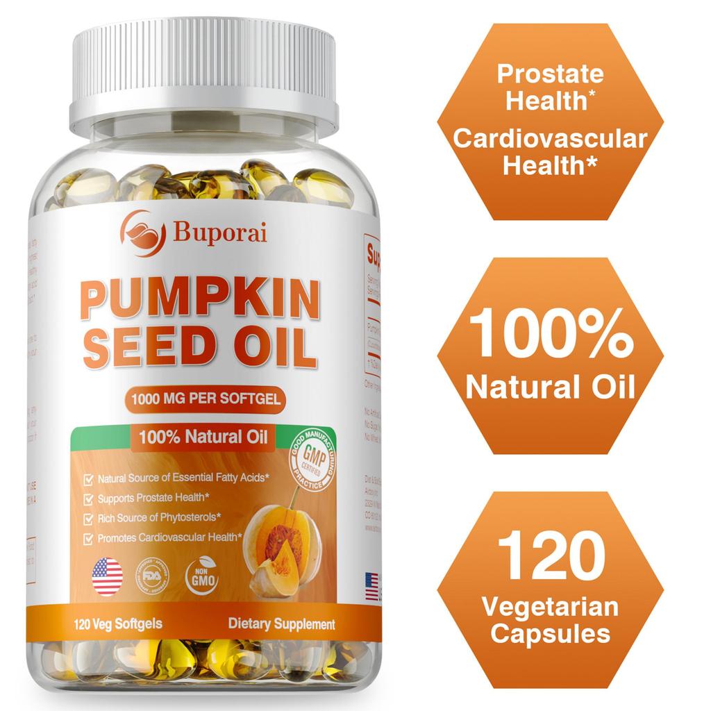 Pumpkin Seed Oil Softgels - Heart & Brain Health, Urinary & Bladder Support