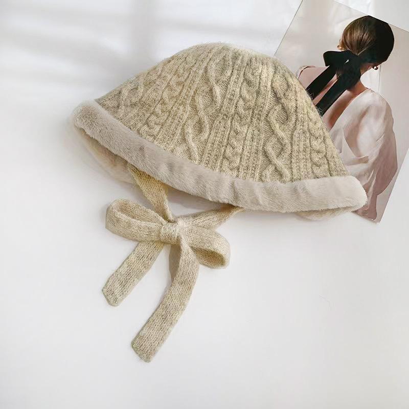 

Шляпа Женская Осенне-зимняя Теплая Плюшевая Панама на Завязках Ветрозащитная Защита Ушей Плюшевая Шляпа-ведро one size