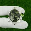 Gift For Her 925 Sterling Silver Natural Green Rice Jasper Gemstone Pendant