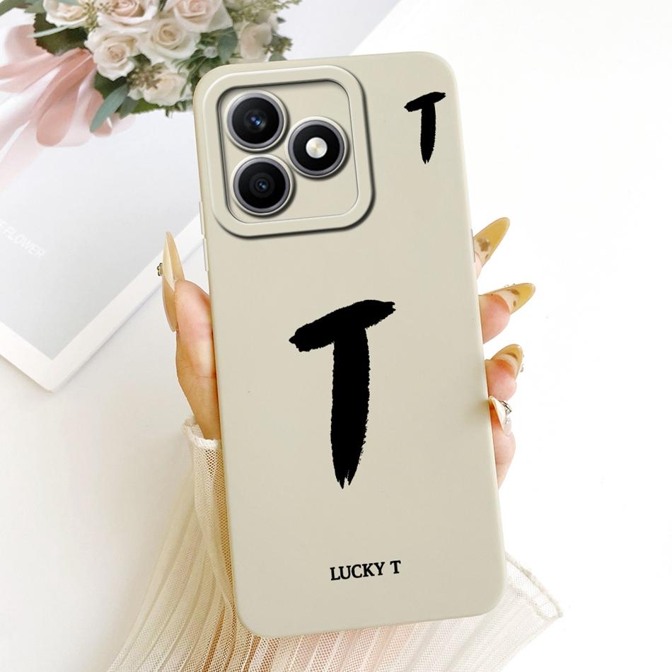 For Honor X8d Lucky Initial Letter Phone Case For Honor X8d X 8D 4G Soft Silicone Cases Bumpers