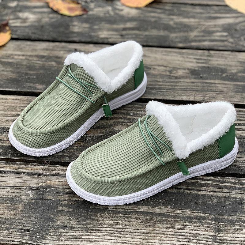 2025 Zima Nové Velké Silná Podrážka Plyšová Kožešina Sněhule Teplé Bavlněné Boty Dámské Ležérní Šněrovací Plátěné Boty Udržují Teplo