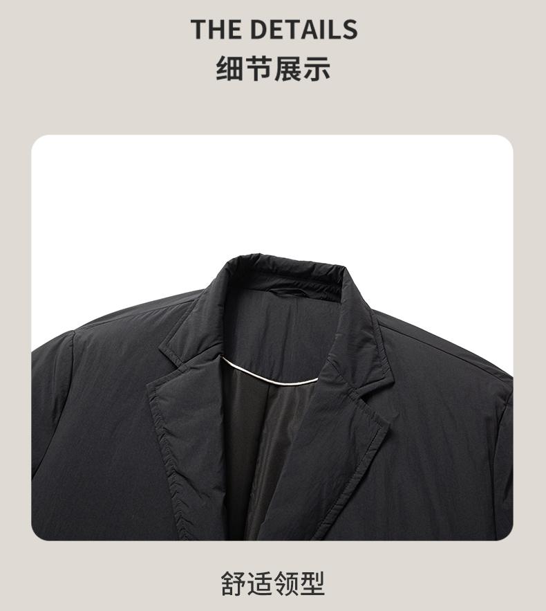 [90% Duck Down] Qiaowao Men's Down Jacket Winter New Business Suit Collar Medium length Coat