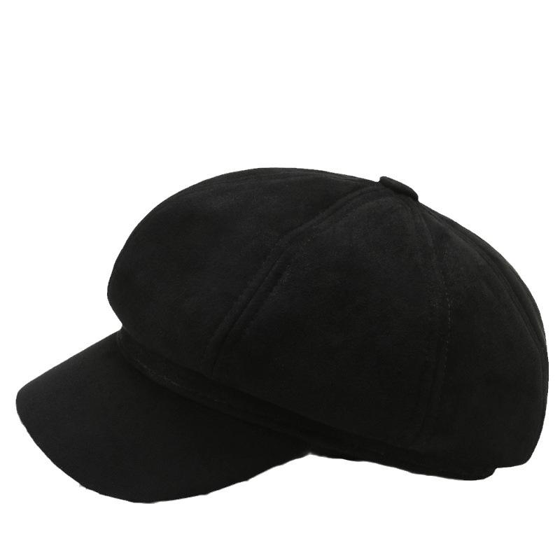 100% Fashionable Octagonal Hat Korean Version British Retro Solid Color Baseball Cap Beret Shows Small Face