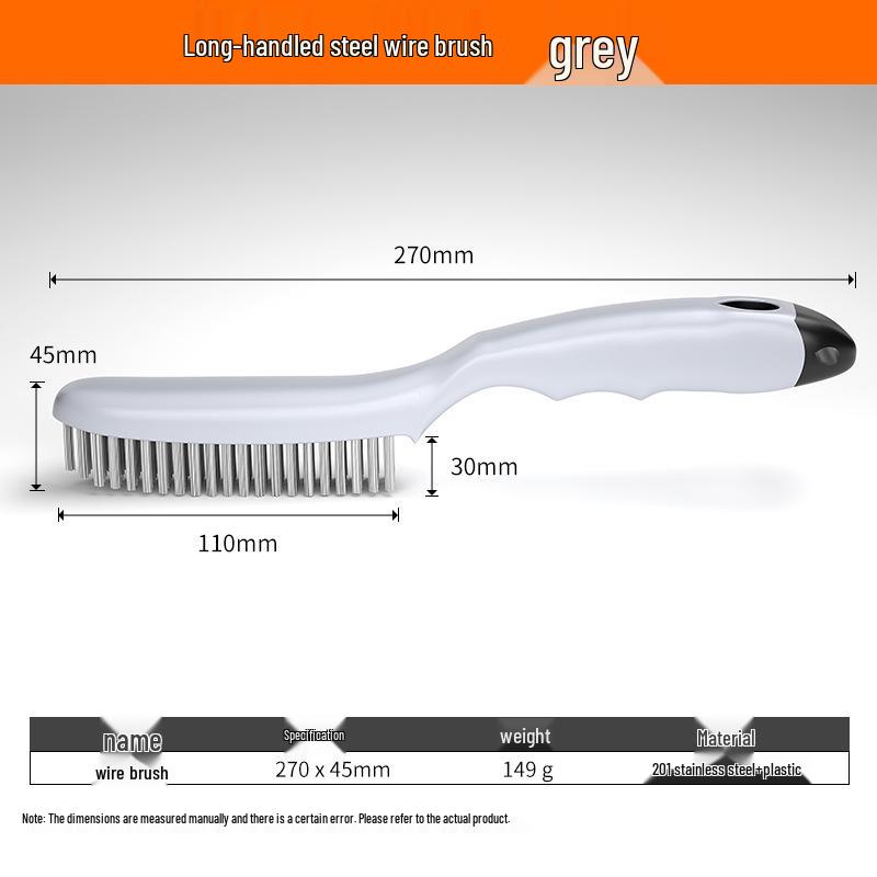 Industrial Stainless Steel Wire Brush with Handle - Copper Wire for Grill and Rust Cleaning