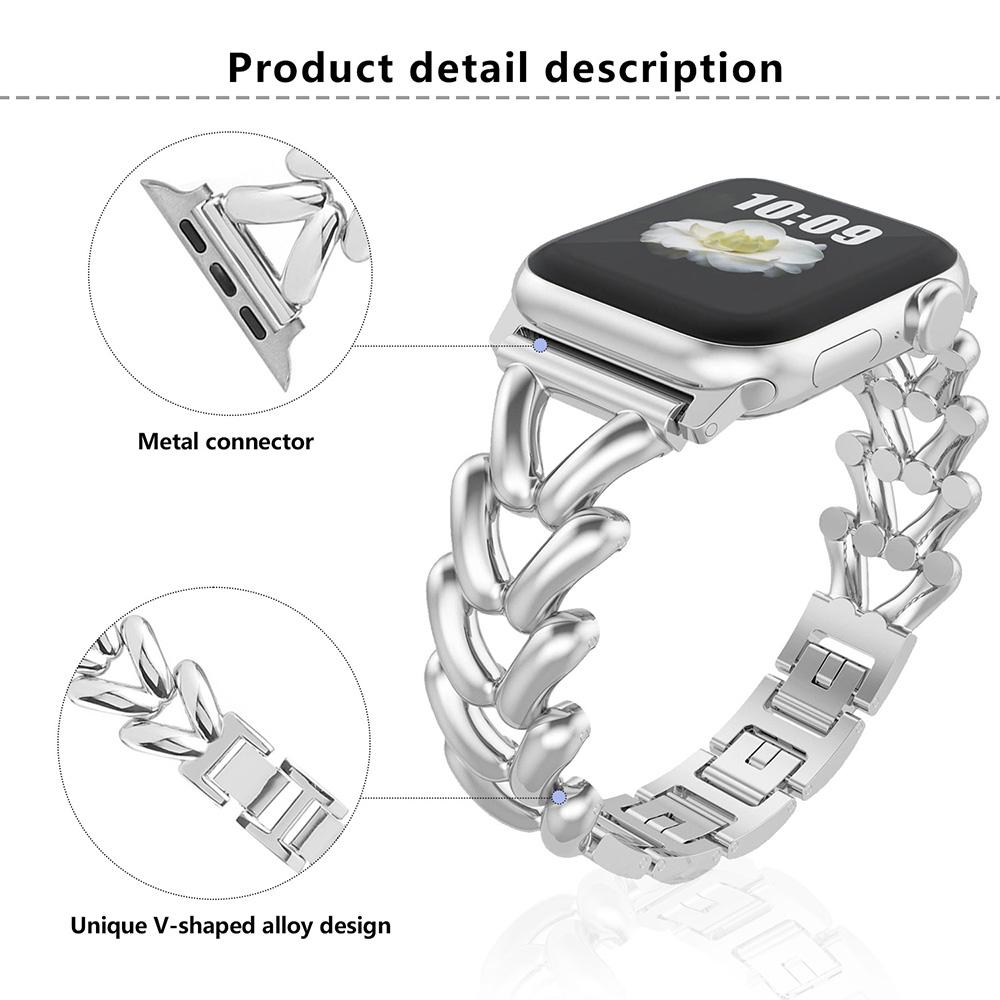 KALEBOL For Apple Watch Series 11 10 42mm/9 8 7 41mm/SE3 SE2 SE 6 5 4 40mm/3 2 1 38mm Watch Band Zinc Alloy Strap V-Shape
