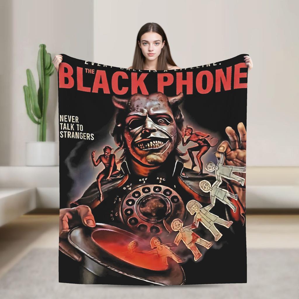 The Black Phone Horror Movie Blankets Decorative Flannel Throw Blanket For Home Decor Soft Warm Design Quality Bedspread Gift