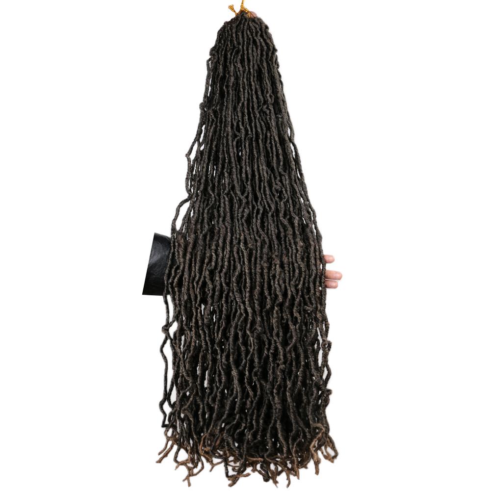 Soft Crochet Synthetic Hair Faux Locs Natural Style Pre Looped Goddess Locs High Temperature Fiber Black Women Braiding