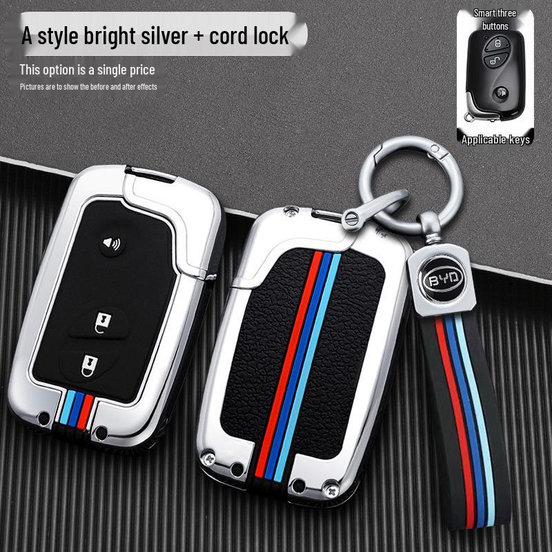 Metal Shell Car Key Cover for BYD Models: F3, FO, E6, M6, G3, L3, Tang, S6, S7