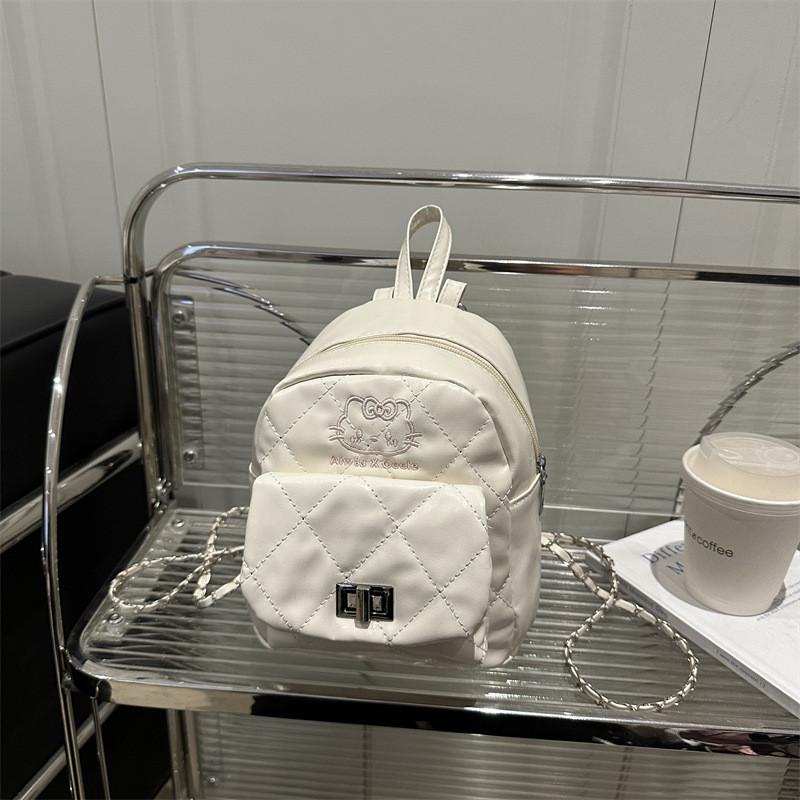 Small Pu Square Backpack For Women With Chain Strap And Street Style For Daily Use