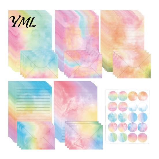 Personalized Correspondence Paper Watercolor Letterhead Set, Envelopes Letter And Stickers Elegant Stationery Kit for Women Kit, Handwritten Birthday