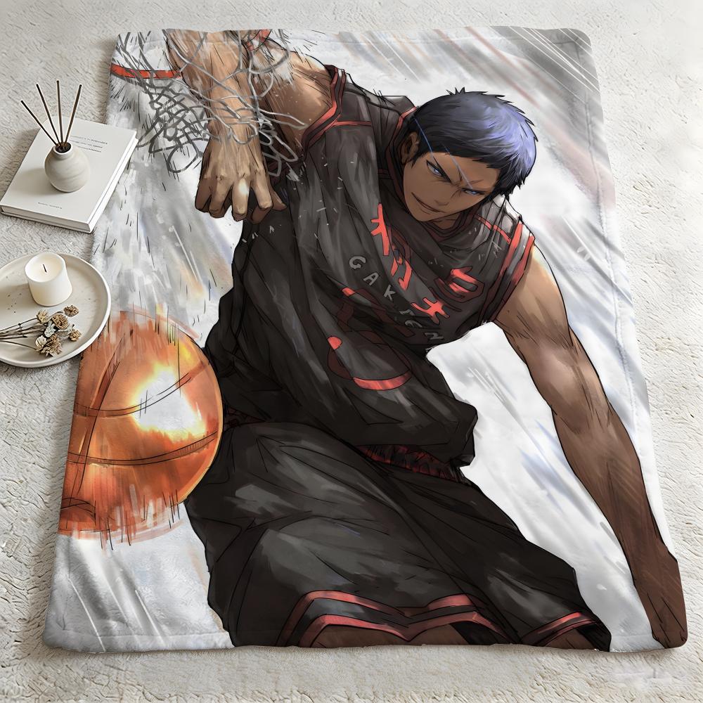 Anime KKuroko No Baskett Throw Warm Soft Flannel Blanket Multiuse for Sofa Bed Camping Travel Nap