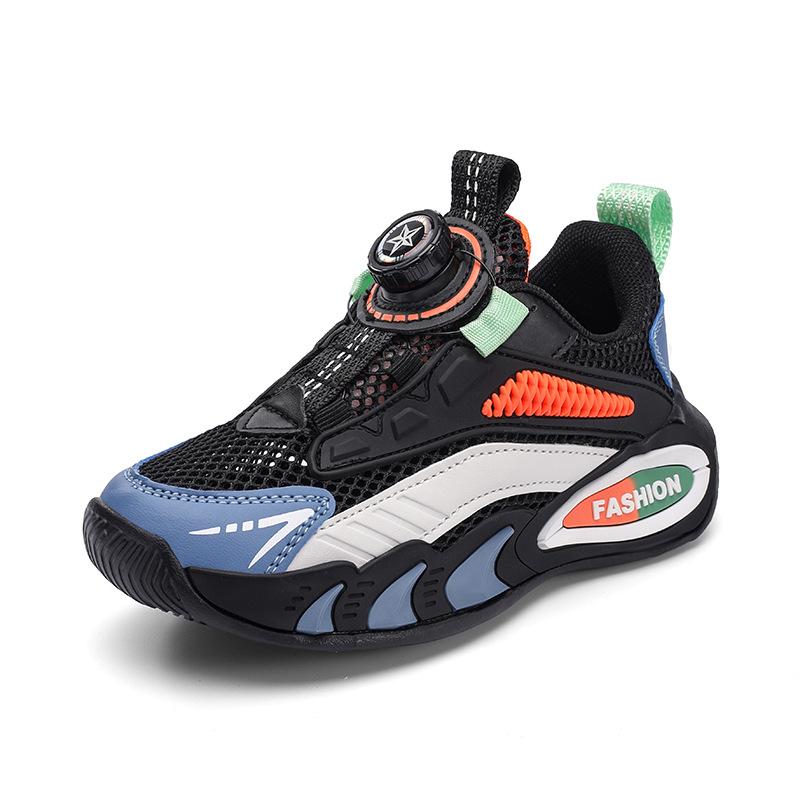 Spring and summer low-top mesh breathable men's shoes children's rotating buckle running shoes male and female students sports shoes running