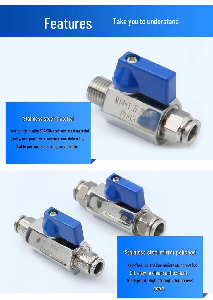 Xingteng 304 Stainless Steel Inner Thread Quick Connect Small Ball Valve