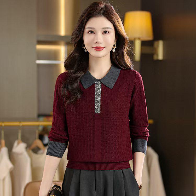 

Vintage-Inspired Slim Fit Wool Cardigan with Turn-Down Collar - Versatile Autumn/Winter Sweater L