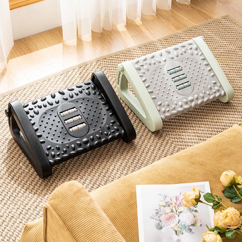 Foot Step Stool Massage Roller Function Simple Style Compact Plastic Material Foot Rest for Under De