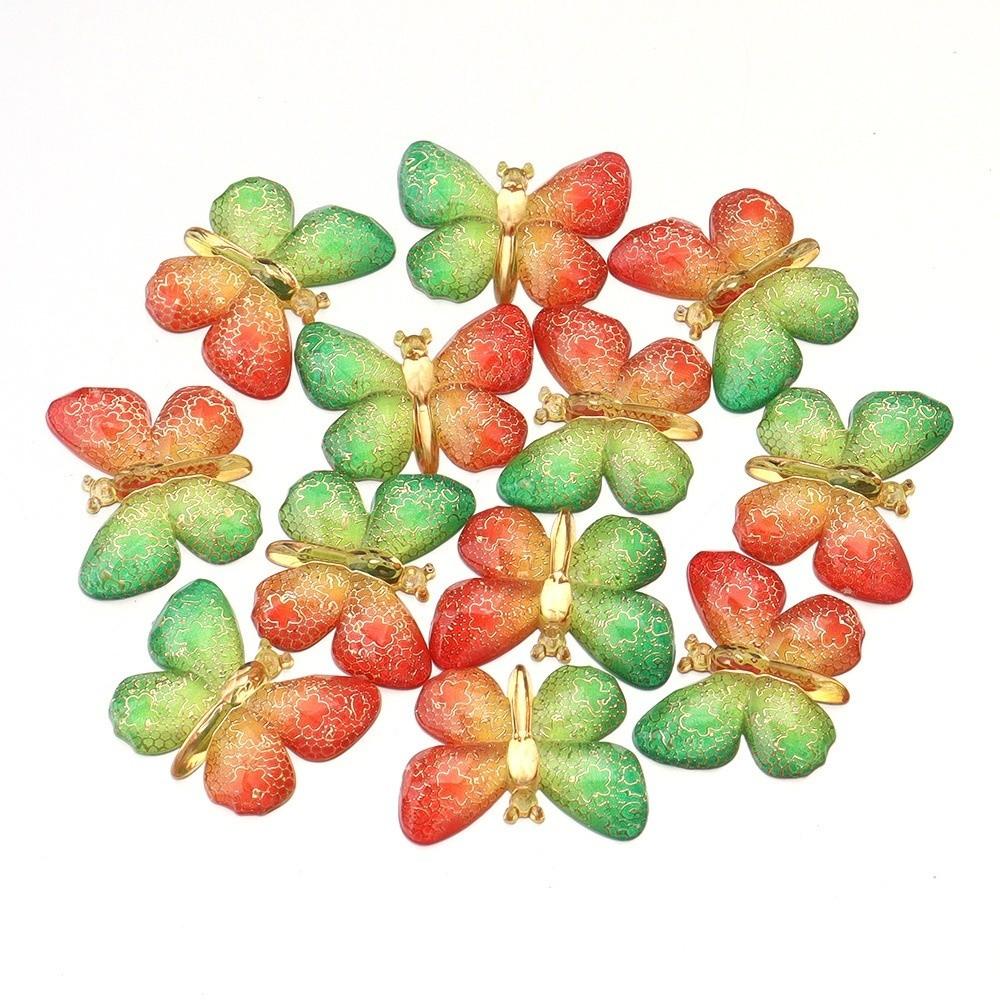 Two-tone Gradient Butterfly Beads  For DIY Necklace Bracelet Jewelry Making Accessories