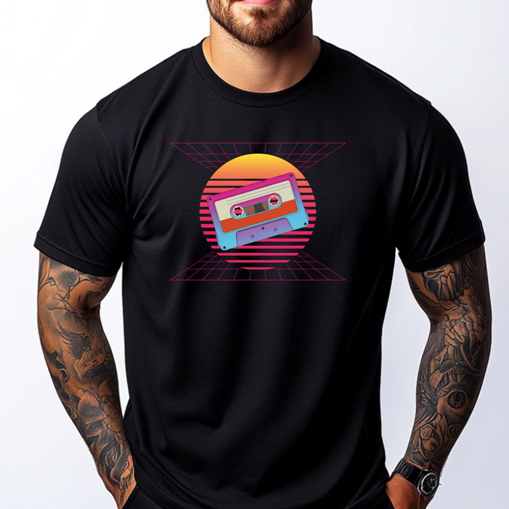 

Retro 80s Vaporwave Music Cassette Graphic Tee Cotton T-Shirt Easter Sunday Anime T Shirts T-Shirt - Men s Summer Cotton Grap... S разноцветный