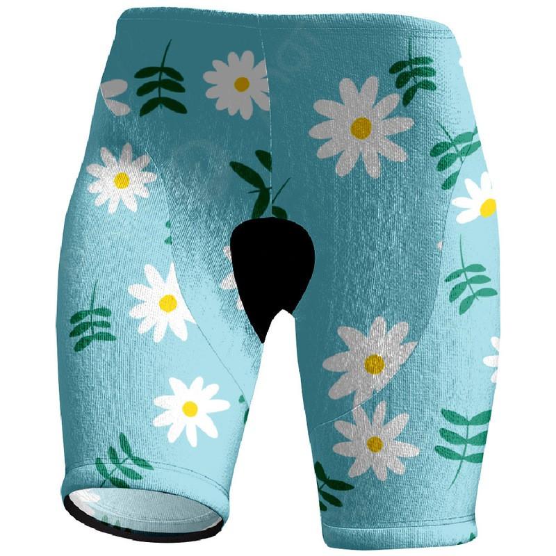 Short de cyclisme pour femme avec imprimé floral Coupe ajustée Vélo Montagne Route Cyclisme Sports d'extérieur