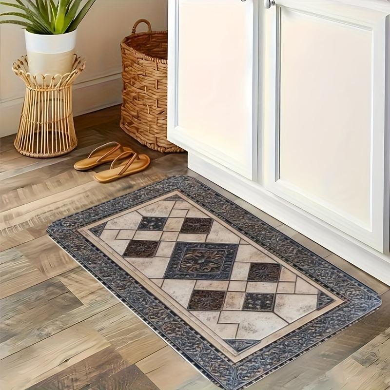 1 Stück Blauer Schleife Muster Küchenteppich Rutschfeste Fußmatte Pop Design Badezimmerteppich Badematte Teppich für Zuhause Spüle Wäscherei Dekoration