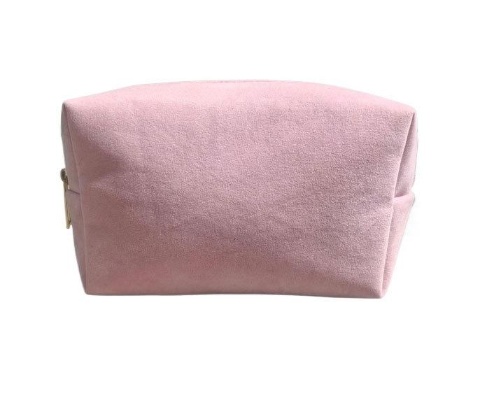 

Velvet Makeup Bag for Women Travel Cosmetic Pouch Small Toiletry Bag with Zipper Storage 18x6.5x11cm розовый