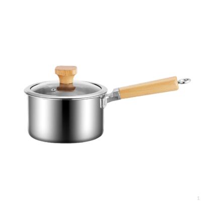 Nonstick Saucepan with Lid Cooking Boiling Pot Stainless Steel Stovepot for Kitchen