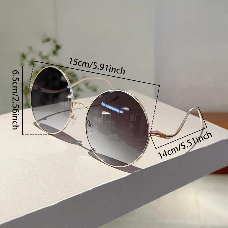 Oversized Round Sunglasses Women  New Fashion Vintage Gradient Shades Retro Trendy Luxury Stylish Design Sun Glasses