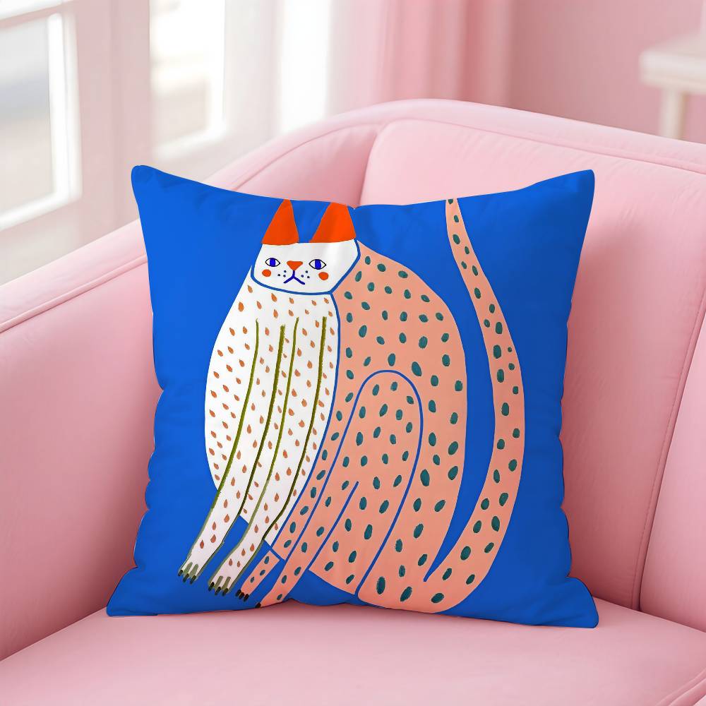 Geometric Animal Leopard Pattern Pillow Case Anti-dustmite Pillowcase Invisible Zipper Silky Short Plush Sofa Cushion Cover