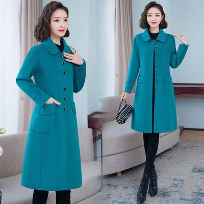 Eleganter einfarbiger doppelseitiger Wollmantel für Damen, schlanke Passform, mittellang, hohe Qualität, Herbst-Winter-Trenchcoat