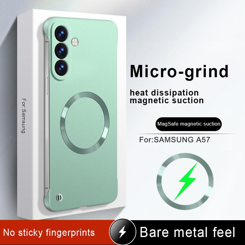 Frameless for Magsafe Phone Case for Samsung Galaxy S26 Ultra S25 Edge S24 FE S23 S22 Plus A57 A37 A17 A56 Magnetic Hard Cover