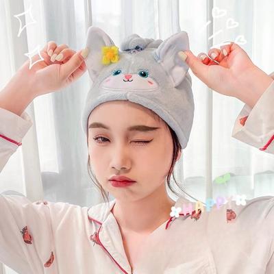 Bonnet à séchage rapide Renard, Bandeau de lavage de visage, Démaquillant, Serviette à séchage rapide en polaire corail absorbante