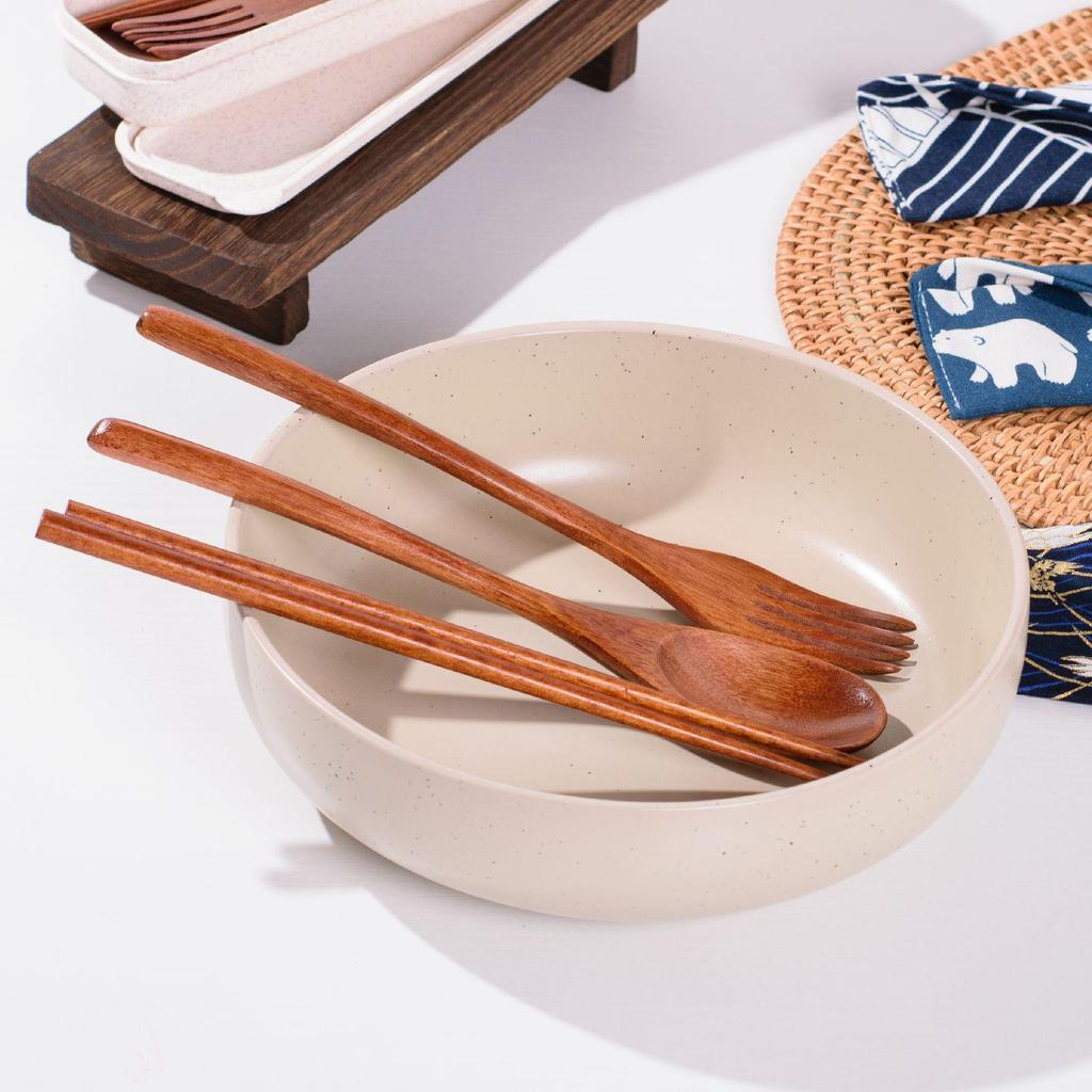 Portable Wooden Cutlery Set: Nanmu Chopsticks, Spoon & Fork