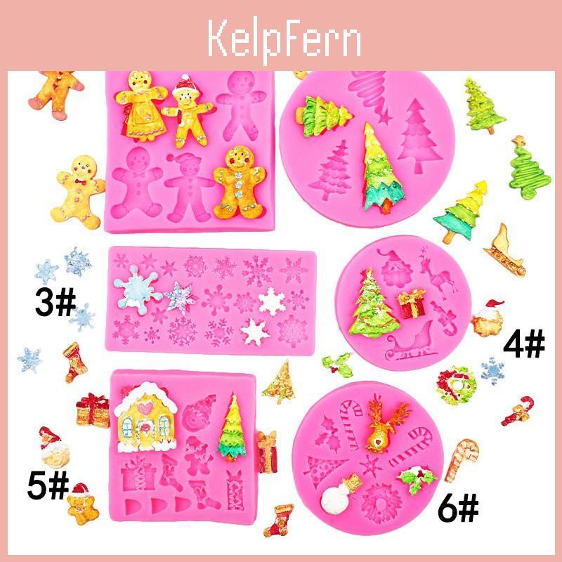 Christmas Silicone Mold Set For Diy Gingerbread Man And Tree Cake Decorations
