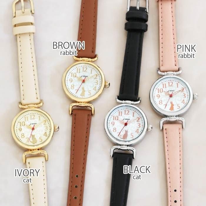 J-AXIS Animal Antique Watch Rabbit Women's Pink HL194-PI