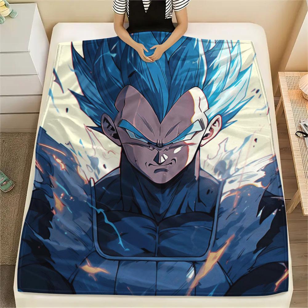 1PC Vegeta Print FlAannel Blanket, High quality Comfortable for All Seasons, Home Decor, Warmth and Comfort