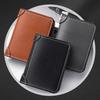 Slim Business Clutch Bag Thin PU Leather Card Holder Fashion Men Short Wallet  Travel