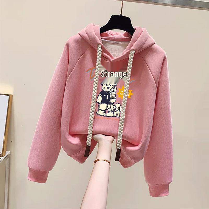 Women's Fleece-Lined Hooded Sweatshirt - New 2024 Petite Winter Dopamine Style