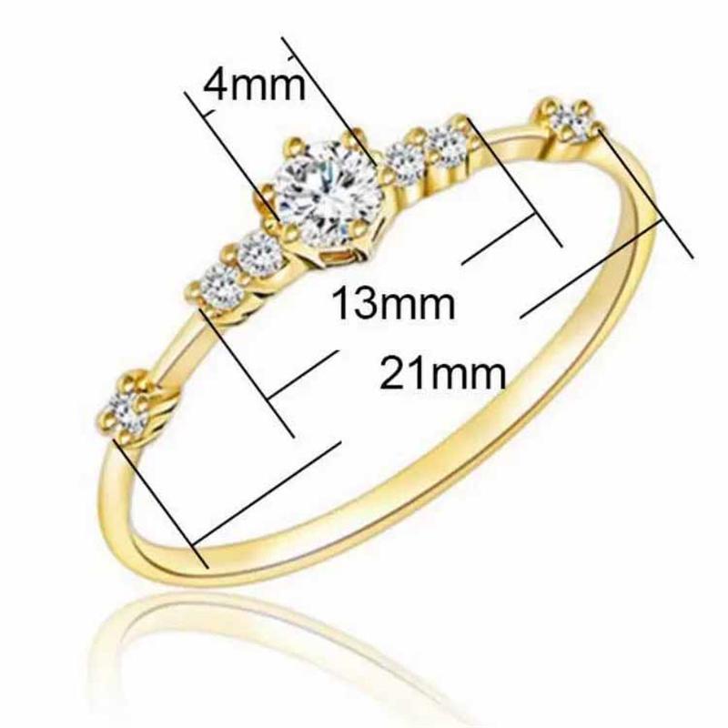 Simple Wedding Engagement Women Accessories Elegant Finger Jewelry Simple Exquisite Shiny Zircon Ring