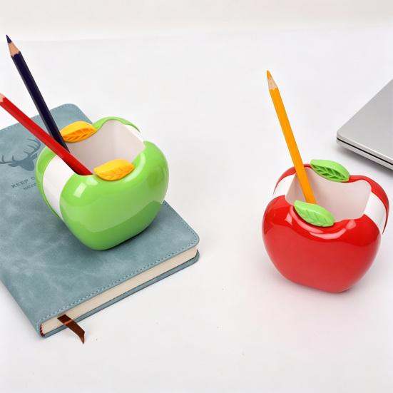 xiaobudian Fruit Shape Pen Holder, Large Capacity Desktop Pencil Organizer, Decorative Stationery Container Box for Home, Office, Classroom