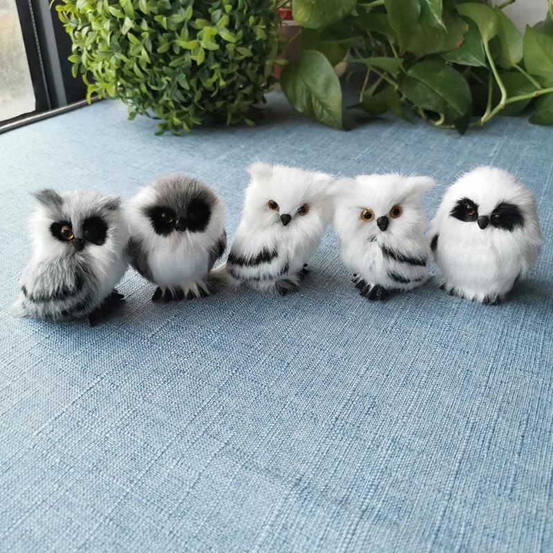 Simulation Owl Animal Model Festival Creative Plastic Ornaments Artificial Plush Toys For Garden Christmas Tree Decorations