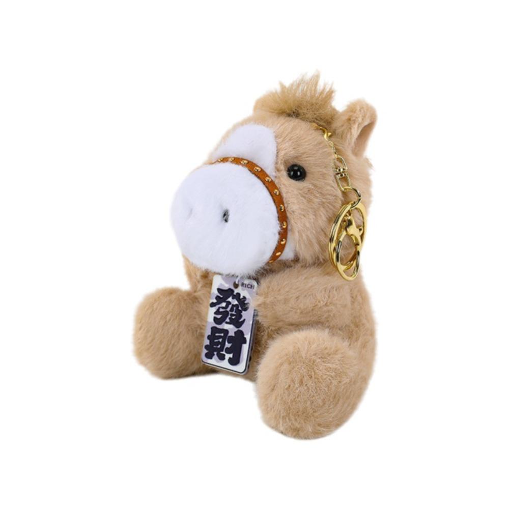 Cartoon Horse Year Key Ring 13cm Pony Pendant Portable Zodiac Pony Figurine Girls Accessories