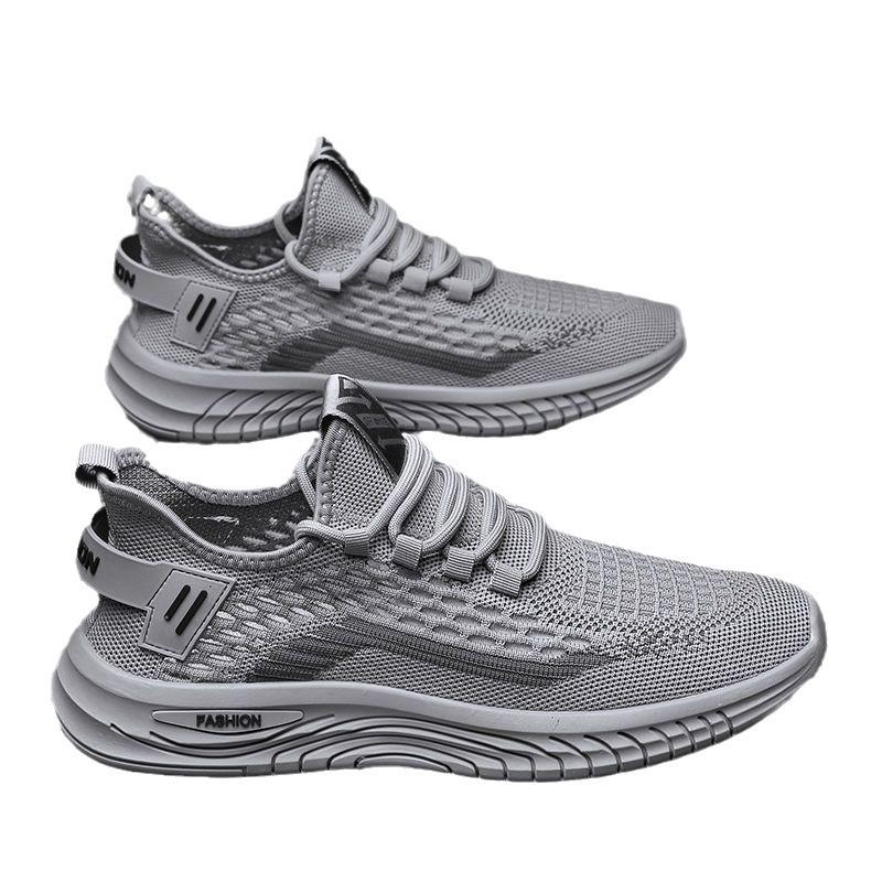 Spring and summer new breathable casual mesh fly-woven sports shoes lace-up low-top lightweight student shoes