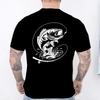 Summer Outdoor Fishing Enthusiasts Fashionable Printed Tshirt with Fish Heart Rhythm Pattern for Relaxed Casual Mens Wear