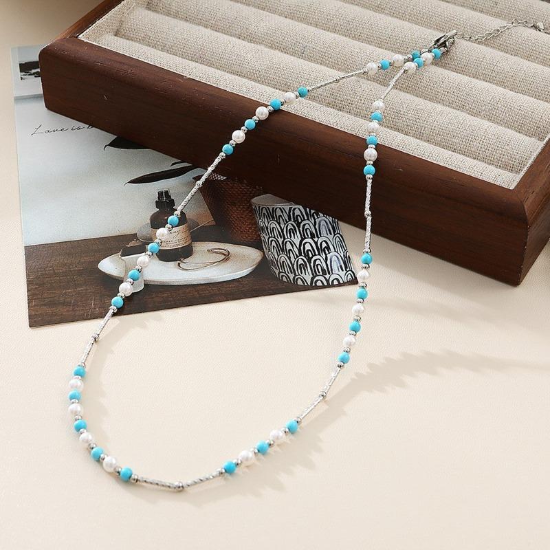 Meier Natural Turquoise Beaded Necklace - Women's Luxury, Unique, and High-end Pearl Choker