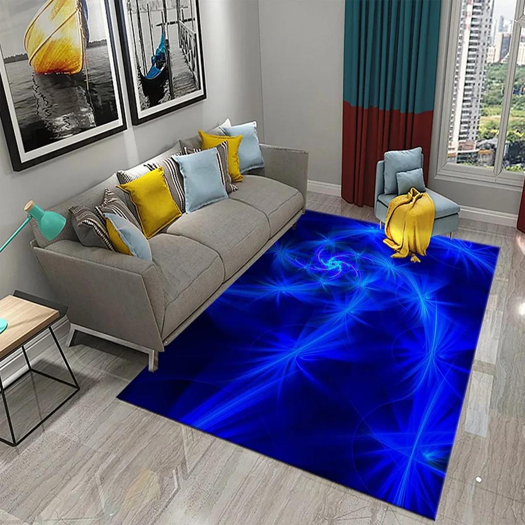 3D bunter fließender Linienwirbel Teppich Stilvoller moderner abstrakter Teppich Wohnzimmer Schlafzimmer Dekor Teppiche Badezimmer rutschfest